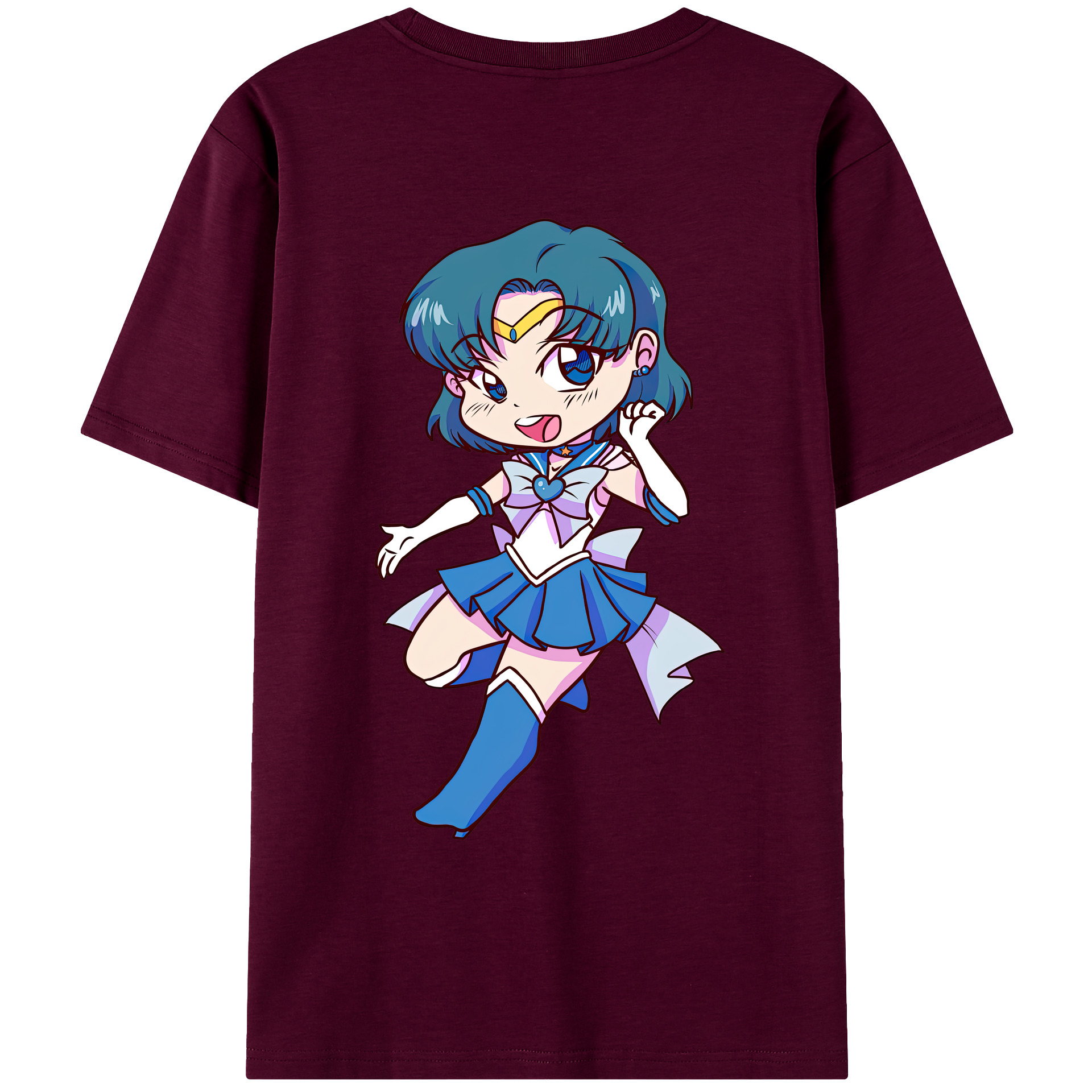 （画像用） 美少女戦士セーラームーン 水野 亜美 みずの あみ Sailor Moon Mizuno Ami レディース半袖Tシャツ(バックプリント)
